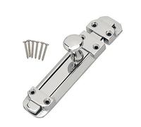 4" Polished CHROME Flat Slide Door Bolt 102mm with Keep and screws