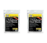4 Polythene Dust Sheets 9x12 feet/2 packs of 2