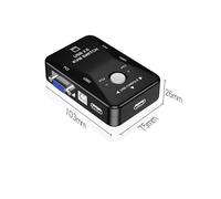 (4 Port) 2/4 Way VGA Splitter Switcher 1080P USB 2.0 VGA Vedio Converter Box 4x1 2x1 KVM Switch VGA Adapter for Mouse Keyboard Printer Pendrive Share