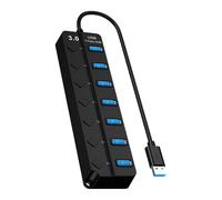 4 Port/7 Port USB Data Hubs Splitter With LED Individual Switches 5Gbps USB3.0 Hubs Multiple Expander For Computer PC