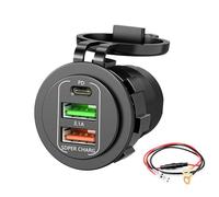 4 Port 83W Fast Charging USB Car Adapter with Voltmeter for 12V-24V Vehicles Car Car Phone Pd Car Fast Car Usb Car for Driving Travel Charging Car Phone Mount Compatible Quick the Go Long Trip Driver