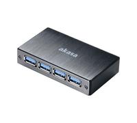 4 Port Akasa AK-HB-10BK Connect 4SV, Black Brushed Aluminium Magnetic mounting U