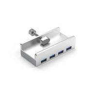 4 Port Aluminum External Dock Station USB3.0 Type C Clip HUBs with Power Supply Card Slot 5Gbps Data Transmission Overcurrent Protections HUBs