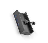 4 Port Aluminum External Dock Station USB3.0 Type C Clip HUBs With Power Supply Card Slot 5Gbps Data Transmission