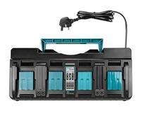 4 Port Charger DC18SF for Makita 14.4V-18V Batteries, Replacement Charger Compatible with Makita, Supporting Input of 100V-240V at A Maximum of 3A, Simultaneously Charge four Batteries