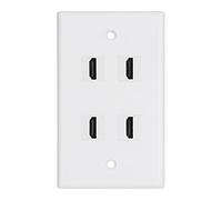 4 Port HD Multimedia Interface Wall Plate, ABS Panel, US Standard, 4K Resolution Support - High Bandwidth, Easy Installation, Ideal for Home Theater Systems