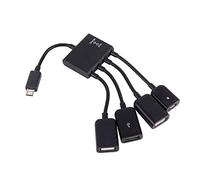 4 Port Micro USB Adapter Cable, OTG Hub Adapter Cable for Android Tablet Smartphone