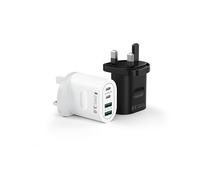 4-Port Multi USB Plug UK 2 Pack 60W USB C Charger Plug, Fast Charging Adapter (Dual USB-C 30W + Dual USB-A 5V/2.1A), GaN Type C Wall Charger for iPhone 16/15/14/13/12 Pro Max, iPad, Samsung