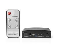 Nedis 4 Way TosLink Digital Optical Audio Switch with Remote