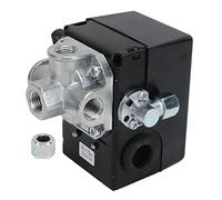 4 Port Pressure Switch I R 23474653 A, Heavy Equipment Pressure Control Switch with Adjustable Unloader, Metal Pressure Switch Replacement for Industrial Machinery, 140-175 PSI R