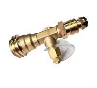 4-Port Propane Brass Tee Adapter Fitting for RVs and Motorhomes - Female POL, Male Thread, 1/4" 1-20 Throwaway Cylinder & 14° Inverted Flare - Camping &