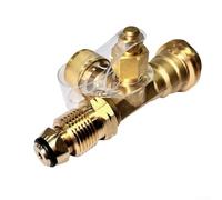 4-Port Propane Brass Tee Adapter Fitting for RVs and Motorhomes - Female POL, Male Thread, /4" -20 Throwaway Cylinder & 14° Inverted
