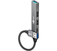 goobay USB-Hub Slim 4-fach grau NEW