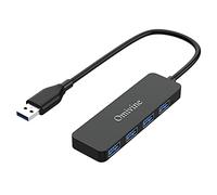 4-Port Ultra-Slim USB Hub - High-Speed Expansion Adapter Cable for PC, Laptop, Desktop, PS3, PS4, Xbox, Wii, MAC, NoteBook, MacBook (Black 3.0)