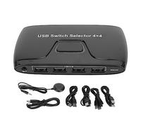 4 Port USB 2.0 Switch Selector, USB KVM Switcher for Keyboard Mouse, 4 Computers Sharing 4 USB Devices, ABS Desktop Controller with Wired Remote, Compatible with macOS