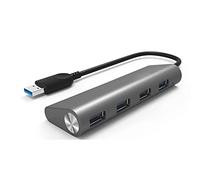 4-Port USB 3.0 Aluminum Alloy Hub Multi-Function High Speed Adapter for Laptop