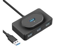 4-Port USB 3.0 Hub - Slim USB Extender USB Splitter | Portable USB Multi-port Splitter, Portable USB Hubs Safe USB Adapter High Speed & Compact Design For Cell Phones Digital Cameras