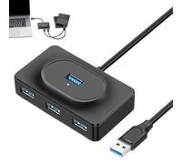 4 Port USB 3.0 Hub, Slim USB Extension USB Splitter, Portable USB Hubs, Safe USB Adapter, High Speed and Compact Design for Mobile Phones, Digital Cameras