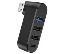 4-Port USB 3.0 Hub Splitter - High-Speed USB Expander With Rotatable Design | Multi USB Adapter Station For Laptop PC, Car | Ideal For Keyboard | | Drives And More | Plug And Play Convenience