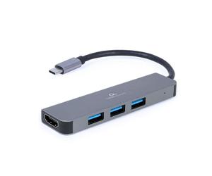 4-Port USB-C Hub GEMBIRD A-CM-COMBO2-01 White Grey
