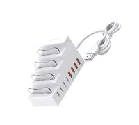 4 Port USB Charging Hub Smart IC Chip and 18W Fast Charging for Phones Tablets and Other Devices Usb Station Hub Docking Station for Phones Multi Device Abs Anti Slip Cable Management Phone Tablet E