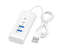 4 Port USB Charging Splitter Expander Dock with Double Type C and USB Ports for Mobile Devices and Gadgets