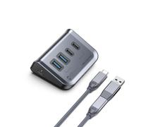 4 Port USB Hub Adapter To USB 3.2 Gen2 Type C With 10Gbps 4K HDMI Reader Slot Desktop Portability Hub Compatible With(USB-A 2 USB-C 2)