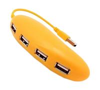 4 Port USB Hub, Mango Shaped 2.0 Data Hub, Multiport USB Splitter, USB Expander, 1 in 4 Out USB Extender Hub, USB 4 Port Adapter, Lightweight USB Extension Hub for Laptop and Pc