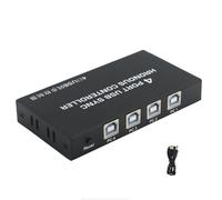 4-Port USB Synchronizer - KVM Switch/Distributor, Keyboard Mouse Shared Display Synchronization Controller, For Game Tudios, Security/Stock Market Surveillance, Offices