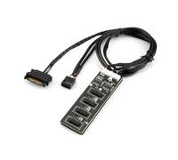 4 Port USB2.0 9Pin Header Splitter Hubs with SATAs Power Cable for PCs Case Fan and RGBs Lighting Mainboard USB Hubs