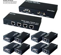 4 Port Way VGA & Audio Over Single CAT5e CAT6 Splitter PC Distribution Extender