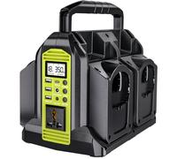 4-Ports 350W Power Inverter for Ryobi 18v Battery, Portable DC 18V to AC 220-230V Outdoor Generators Converter with USB-A & Type-C Port,300LM LED Light for Camping Emergency