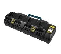 4 Ports Battery Charger Compatible with Dewalt, ASUNCELL 3.0A 18V Charger for Dewalt Battery, Dual 2.1A USB Ports, Compatible with DCB Series Battery