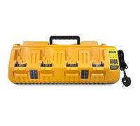 4 Ports Battery Charger Compatible with Dewalt Battery, Battery Charger Replacement for Dewalt DCB Series Battery, 3.0A 12V 18V 20V MAX Li-ion Charger with double 2.1A USB Ports