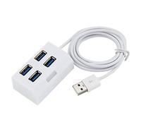 4 Ports Mini USB 2.0 HUB Splitter Elaborate Manufacture Prolonged Durable Adapter External Converter for Laptop Desktop (Color : Black) (White)