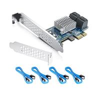 4 ports PCIe SATA 3.0 expansion card, Support OS Booting, Including 4pcs SATA cables, compatible with Windows, Linux, Mac OS, NAS