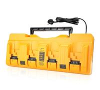 4-Ports Replacement compatible with Dewalt Battery Charger - Fast Charging for 20V Batteries with Advanced Protection Systems and Intelligent Indicator Lights for Safe and Efficient Usage