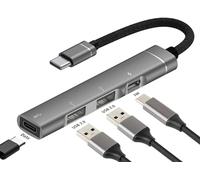 4 Ports USB C Hub, USB Extender for MacBook Pro, Type-C Adapter with 2*OTG & 2*USB-C Ports, C to USB-A Hub for Mac, iPad Pro, Laptop, iPhone 15, etc