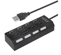 4 Ports Usb Hi-speed USB2.0 480Mbps On/Off Switch Portable USB Splitter hub USB ports (Black)