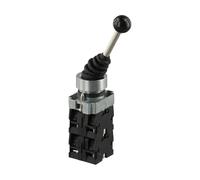 4 Position Joystick Switch, 4NO Spring Return Wobble Control for XD2PA24CR, 600V 10A 22mm Mount, Self-Resetting Black Lever