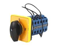 4 Position Locking Swivel Switch, SZW26/LW26-20 D307.5GL 20A 5-Pole 3 Position 1-0-2 Panel Mounted Rotary Cam Change Switch
