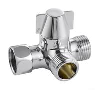 4 Position Shower Diverter Valve Copper Material for Consistent Water Flow Control 4 Way Outlet Fits Standard 1/2 Inch Fixtures Silver Easy Tool Free Install Modern Bathroom Use