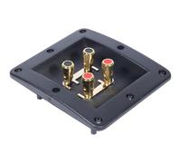 4 Position Speaker Terminal Cup Connector Box with Gold-Plated Copper Terminals for Pro Audio Systems, ABS Material, 130x115mm