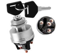 4-Position Universal Engine Ignition, Ignition Starter Switch Lock with 2 Keys 12V ON Off Key Switch Replacement with ACC OFF RUN START for Car Agricultural Truck Tractor Trailer Forklift Excavator
