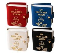 4 Prayer Card Holder,Catholic Faux Leather Holy CardHolders Hold To 40Cards