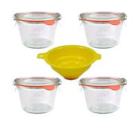 4 Preserving Jars Round Rim Jars 250 ml with Accessories
