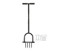 4-Prong Lawn Aerator - 24.5cm x 1M - Manual Heavy-Duty Gardening Tool Harbour Housewares Black One Size