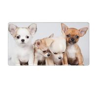 4 Puppies Chihuahua Dog,Mouse Pad Large Desk Pad Computer Keyboard Mouse Mat with Non Slip Rubber Base 40 x 70 cm