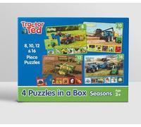 . 4 puzzles in a box - Tractor Ted: Four Seasons on the Farm Puzzles - Spring, Summer, Autumn and Winter - Perfect for Kids age 3+