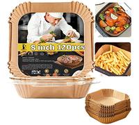 4 qt Air Fryer Liners, Disposable 4qt air fryer liner for Chefman 4 quart GreenLife 4.5 QT Cuisinart Airfryer, Non-stick Parchment Paper for Frying, Baking- Unbleached(120Pcs)
